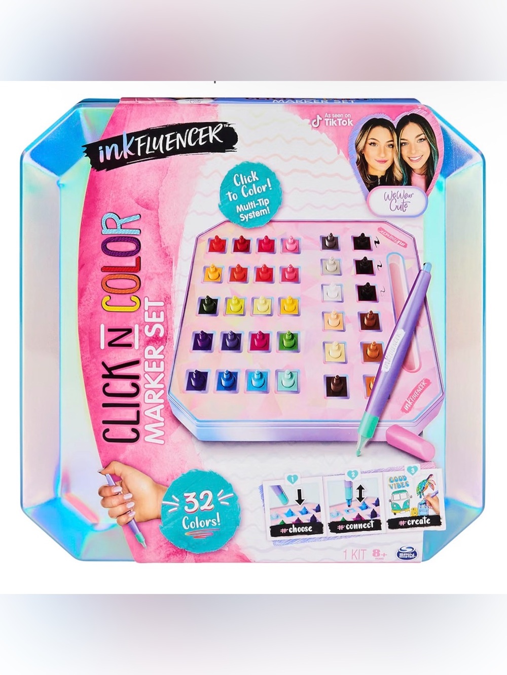inkFluencer Click N Color Marker Set w/32 Click On Marker Tips